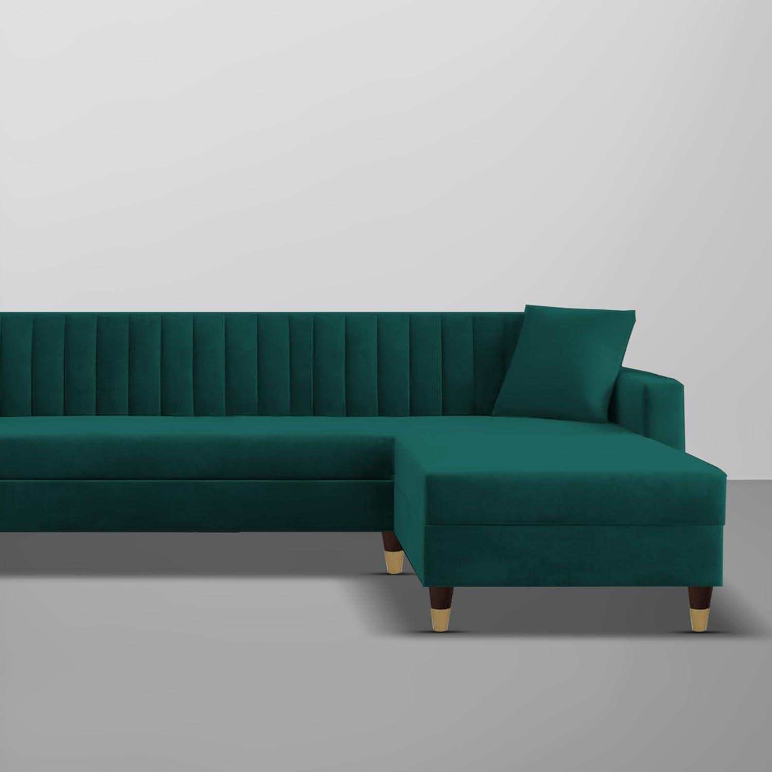 Bosco Luxury Sectional Sofa in Suede | Modern L Shape Sofa - Luxe Maple