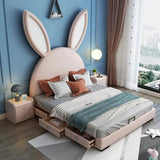 Bunny Luxury Upholstered Kids Bed in Suede | Premium Kids Bed - Luxe Maple