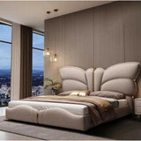 Butterfly Luxury Upholstered Bed in Leatherette | Premium Bed - Luxe Maple