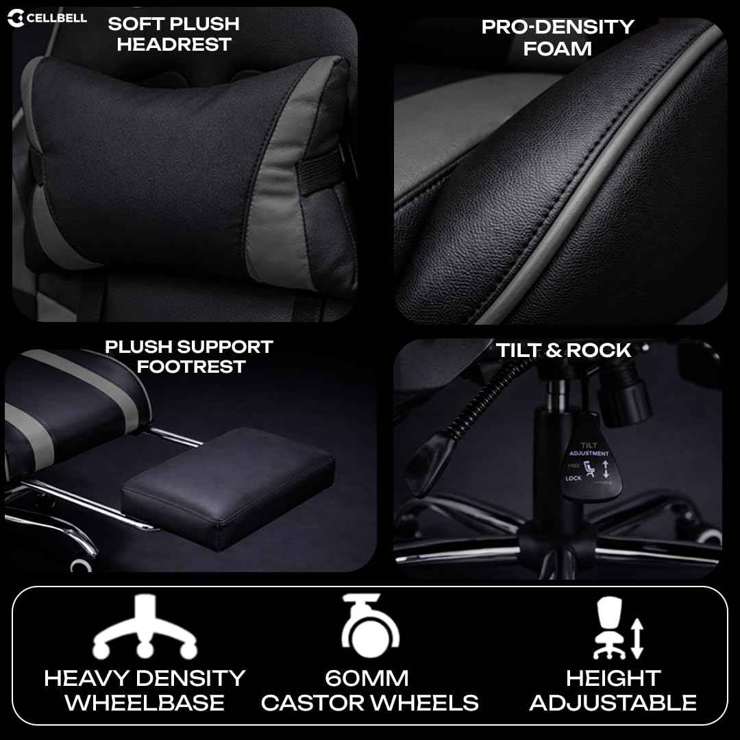 Cellbe Ergonomic Gaming Chair in Leatherette โ Luxe Maple