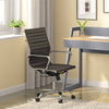Charley Leatherette Study Chair In Black - Luxe Maple