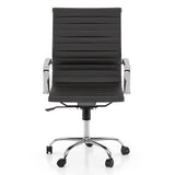 Charley Leatherette Study Chair In Black - Luxe Maple