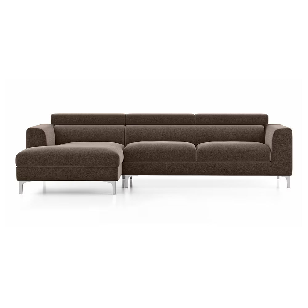 Chessa Sectional Suede Sofa Set - Luxe Maple - Luxe Maple