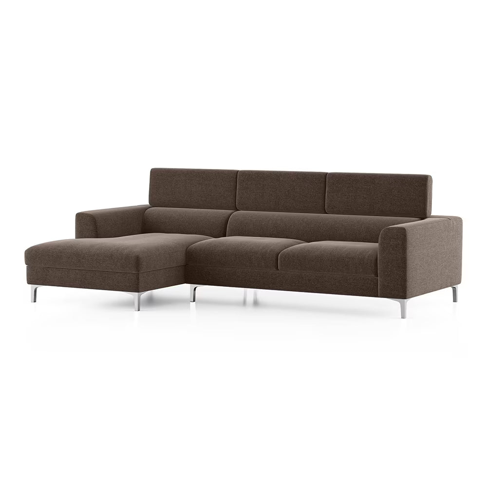 Chessa Sectional Suede Sofa Set - Luxe Maple - Luxe Maple
