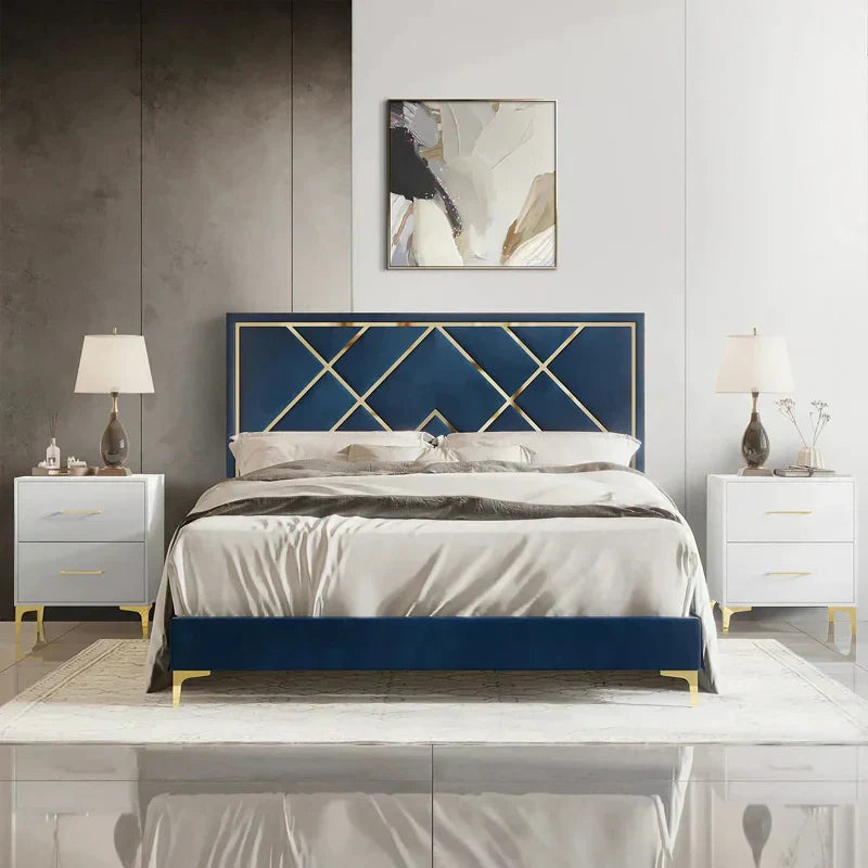 Porch Premium Upholstered Bed Without Storage In Suede - Luxe Maple