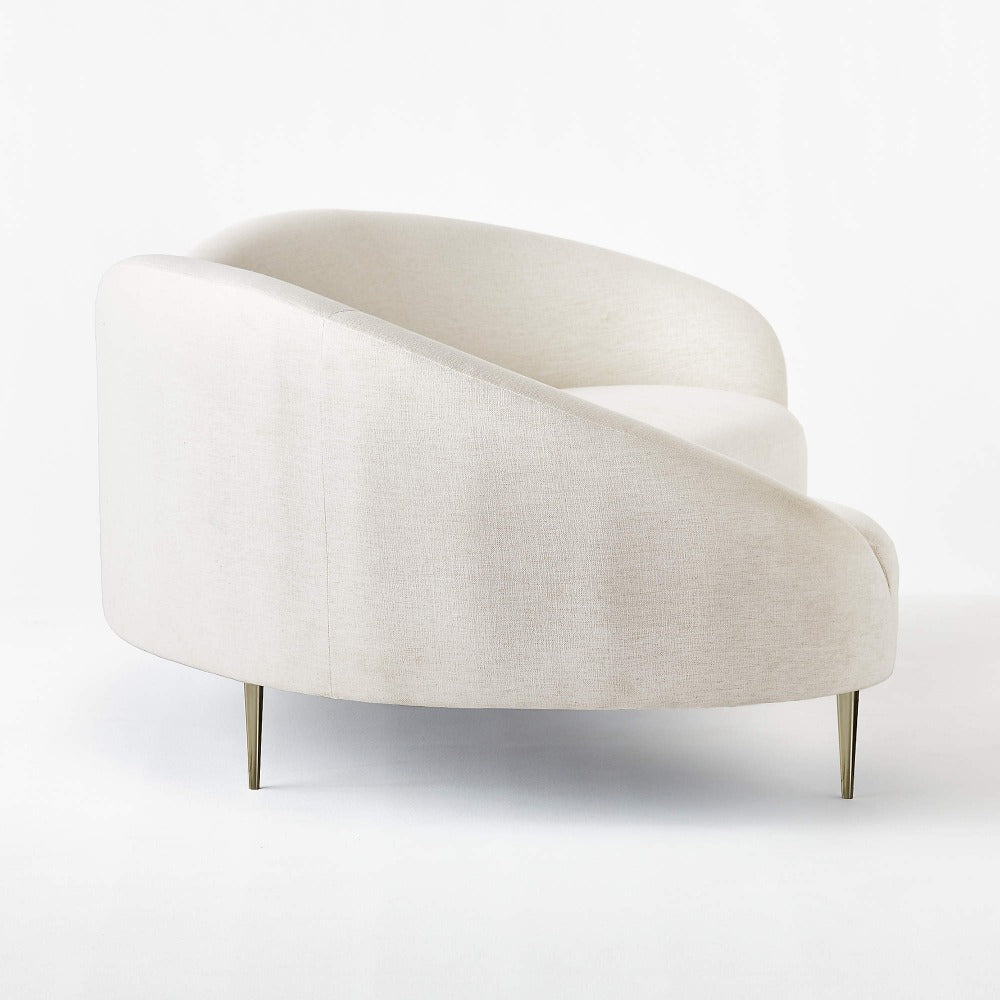 Curvo Premium Upholstered Curved Sofa - Luxe Maple