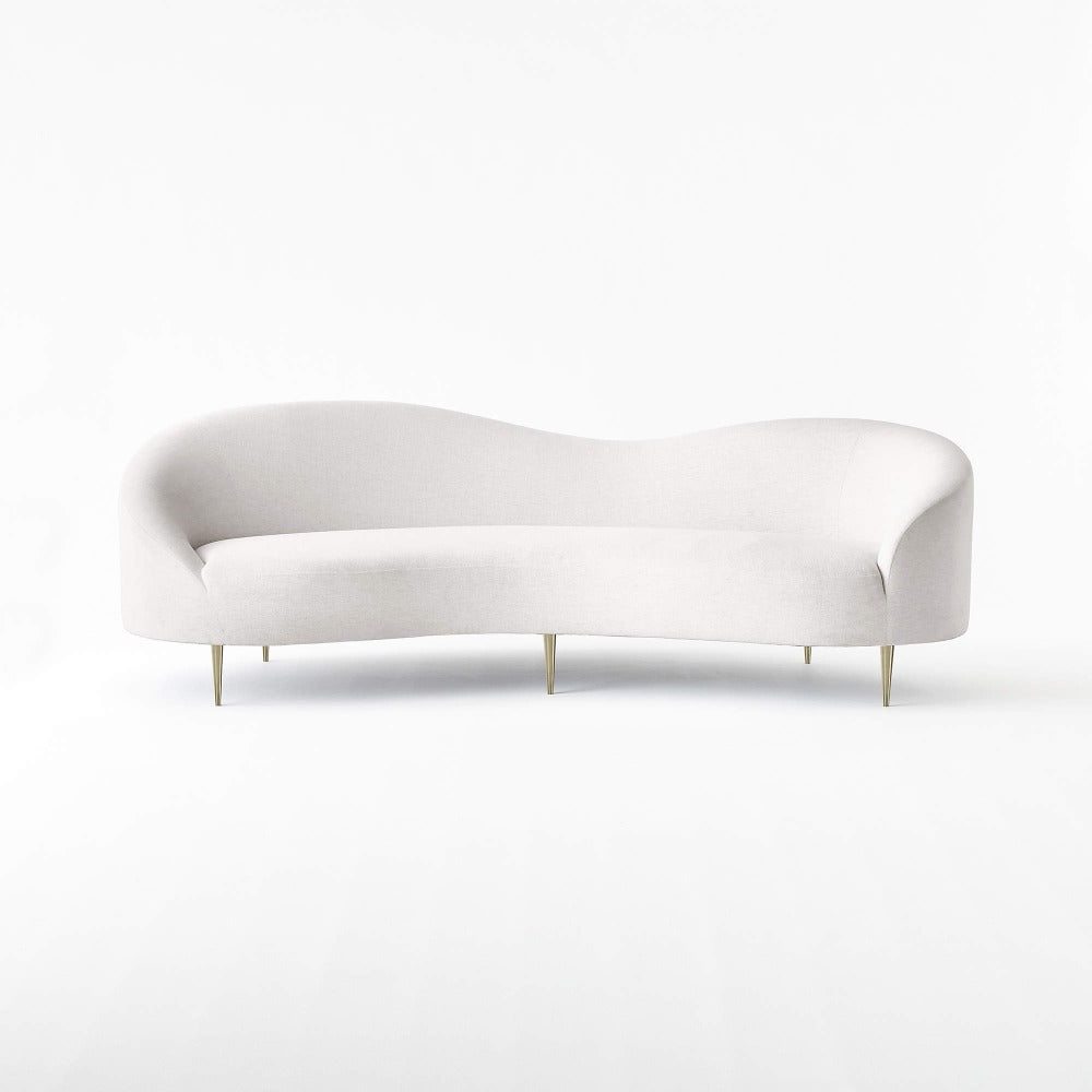 Curvo Premium Upholstered Curved Sofa - Luxe Maple