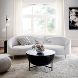 Curvo Premium Upholstered Curved Sofa - Luxe Maple