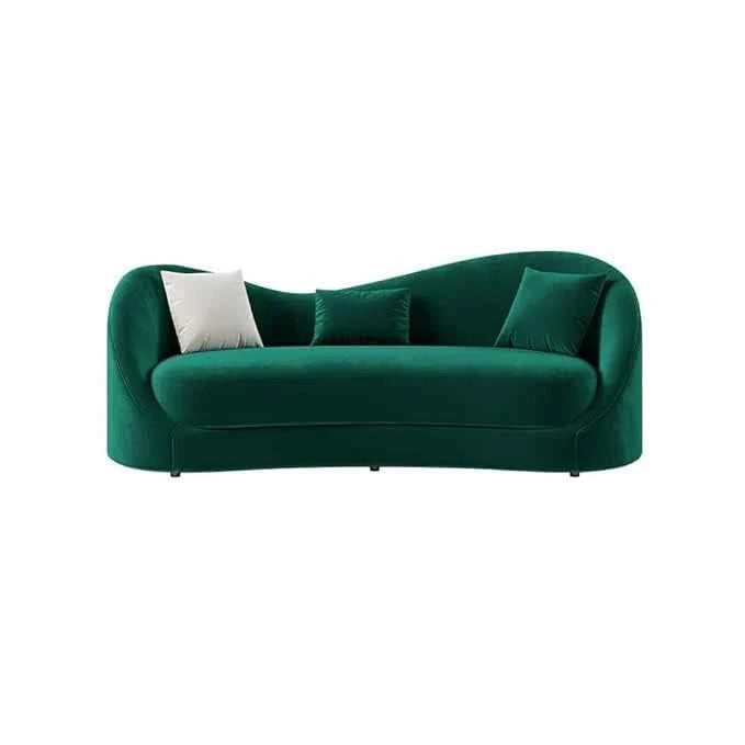 Curvy Premium Sofa Set In Suede - Luxe Maple