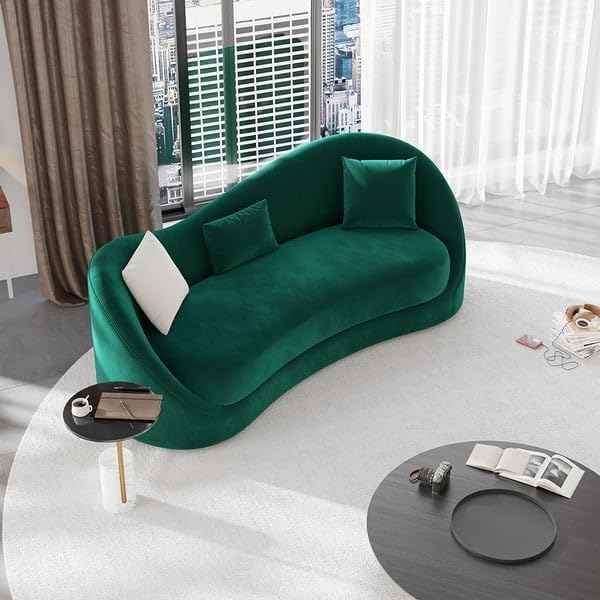 Curvy Premium Sofa Set In Suede - Luxe Maple