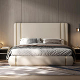 Dennis Luxury Upholstered Bed in Suede | Modern Luxury Bed - Luxe Maple