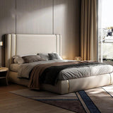 Dennis Luxury Upholstered Bed in Suede | Modern Luxury Bed - Luxe Maple