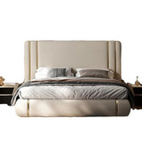 Dennis Luxury Upholstered Bed in Suede | Modern Luxury Bed - Luxe Maple