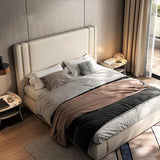 Dennis Luxury Upholstered Bed in Suede | Modern Luxury Bed - Luxe Maple