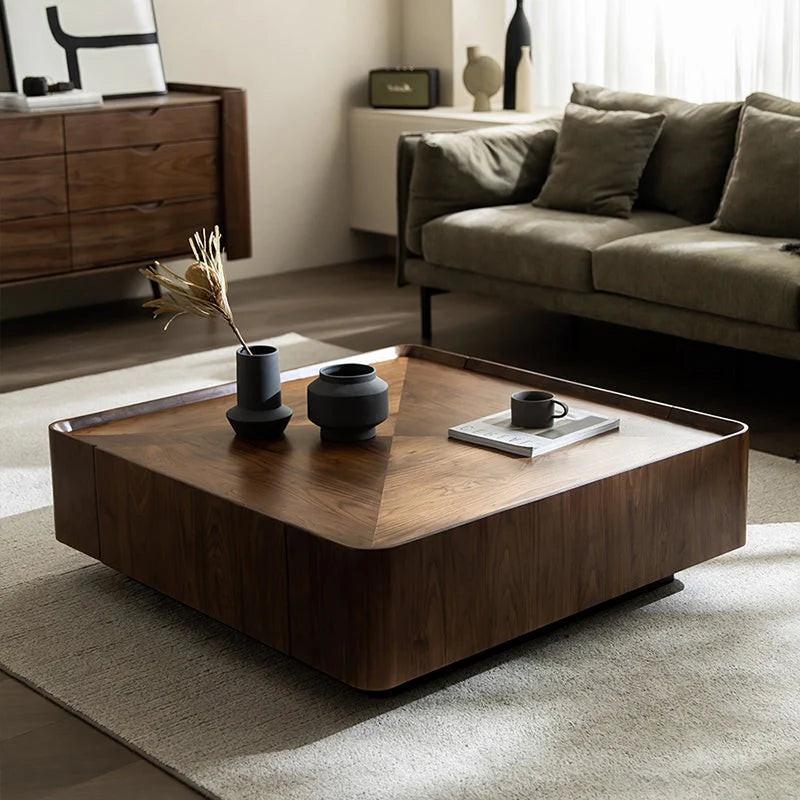 Dexter Luxury Center Table in Teak Wood | Designer Coffee Table - Luxe Maple