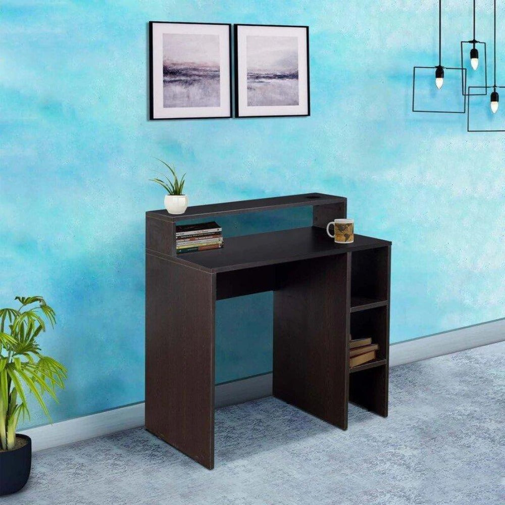Rollen Study Table in Wenge Color - Luxe Maple
