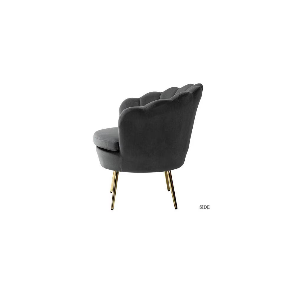 Flower Accent Chair In Suede - Luxe Maple - Luxe Maple