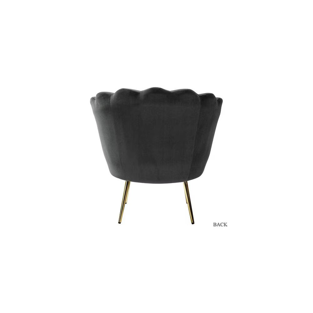 Flower Accent Chair In Suede - Luxe Maple - Luxe Maple