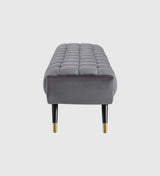 Foster Straight Bench in Grey Suede- Luxe Maple