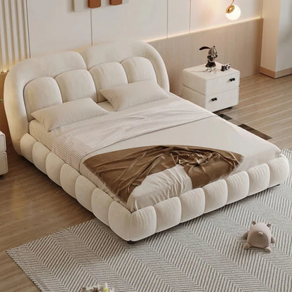 Fusion Premium Upholstered Bed in Brooklyn Fabric | Modern Bed - Luxe Maple