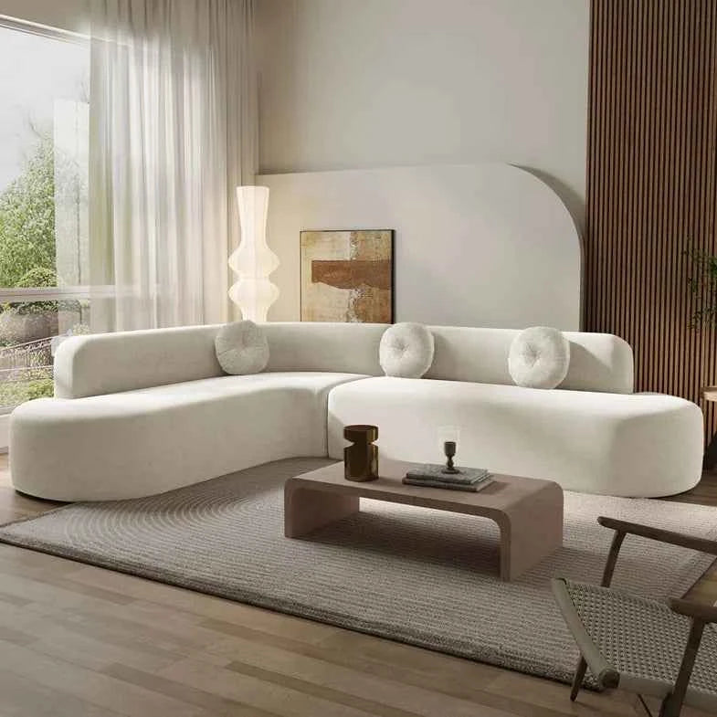 Gello Premium Sectional Sofa Set In Suede - Luxe Maple