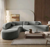 Gello Premium Sectional Sofa Set In Suede - Luxe Maple