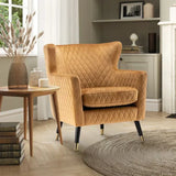 Rome Luxury Accent Chair In Suede - Luxe Maple