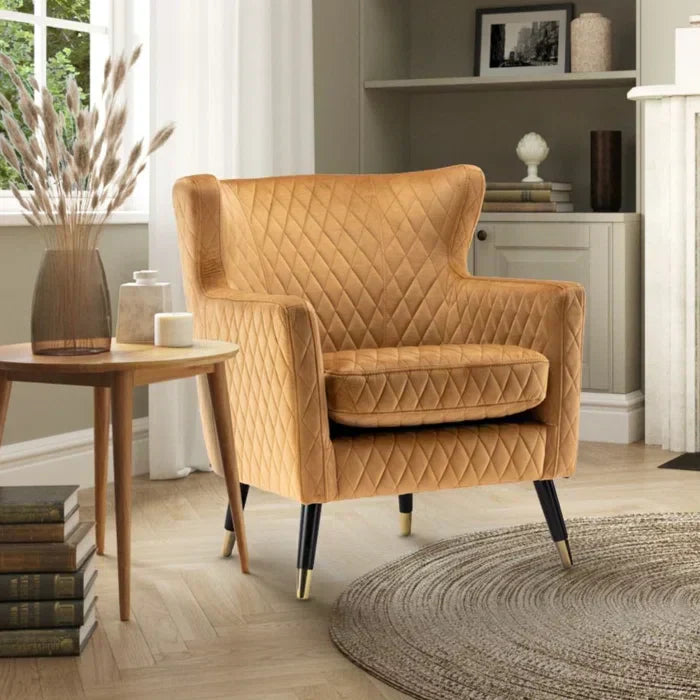 Rome Luxury Accent Chair In Suede - Luxe Maple