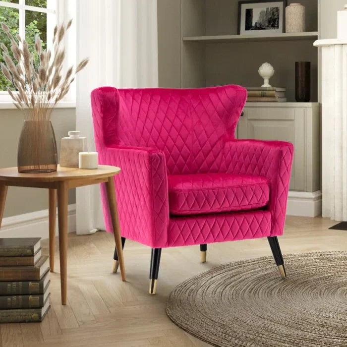 Rome Luxury Accent Chair In Suede - Luxe Maple