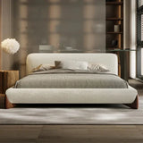 Grande Premium Upholstered Bed Without Storage | Brooklyn Fabric - Luxe Maple