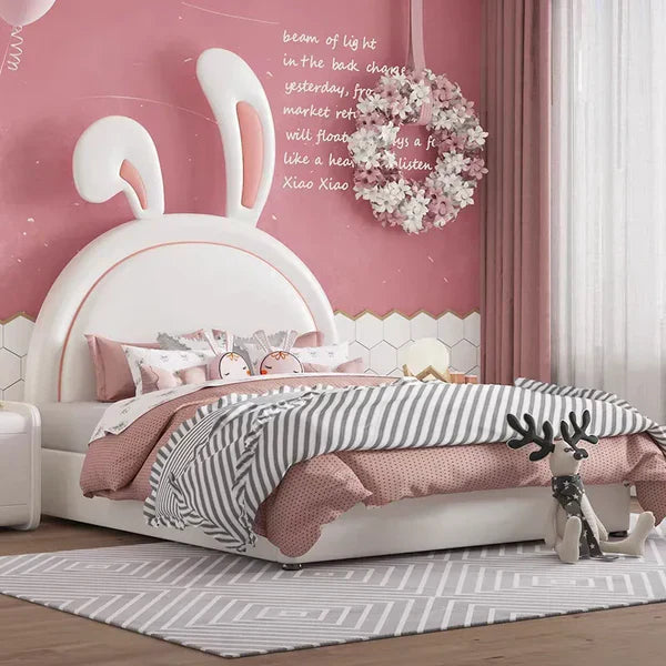 Naughty Bunny Luxury Upholstered Bed in Suede - Luxe Maple