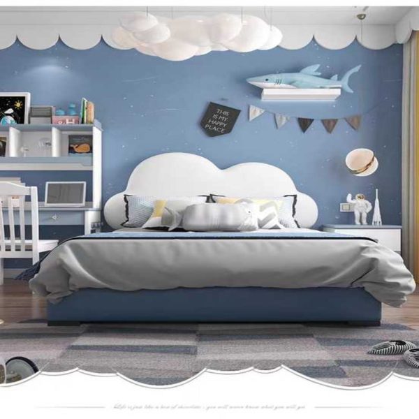 Sweet Cloud Upholstered Luxury Bed In Leatherette - Luxe Maple