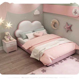 Sweet Cloud Upholstered Luxury Bed In Leatherette - Luxe Maple