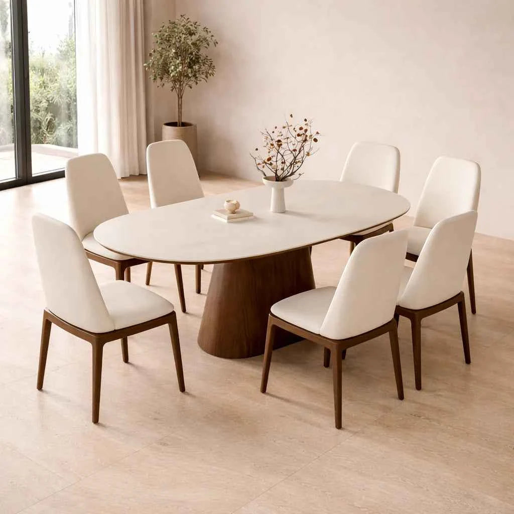 Haven Soldi Wood Dining Table Set - Luxe Maple