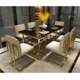 London Luxury Dining Table in Suede - Luxe Maple