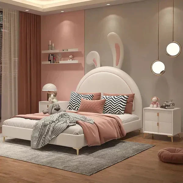 Naughty Bunny Luxury Upholstered Bed in Suede - Luxe Maple