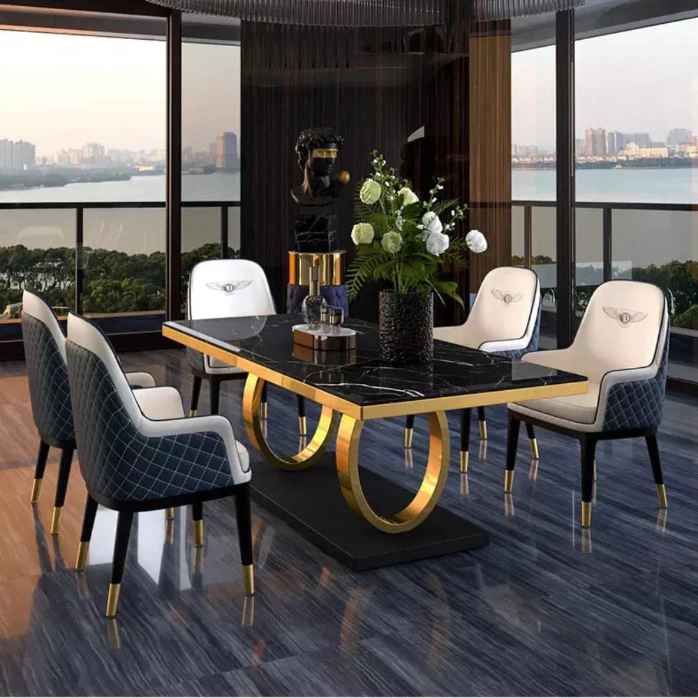 Bosco Luxury Dinning Table Set In Stainless Steel 304 - Luxe Maple