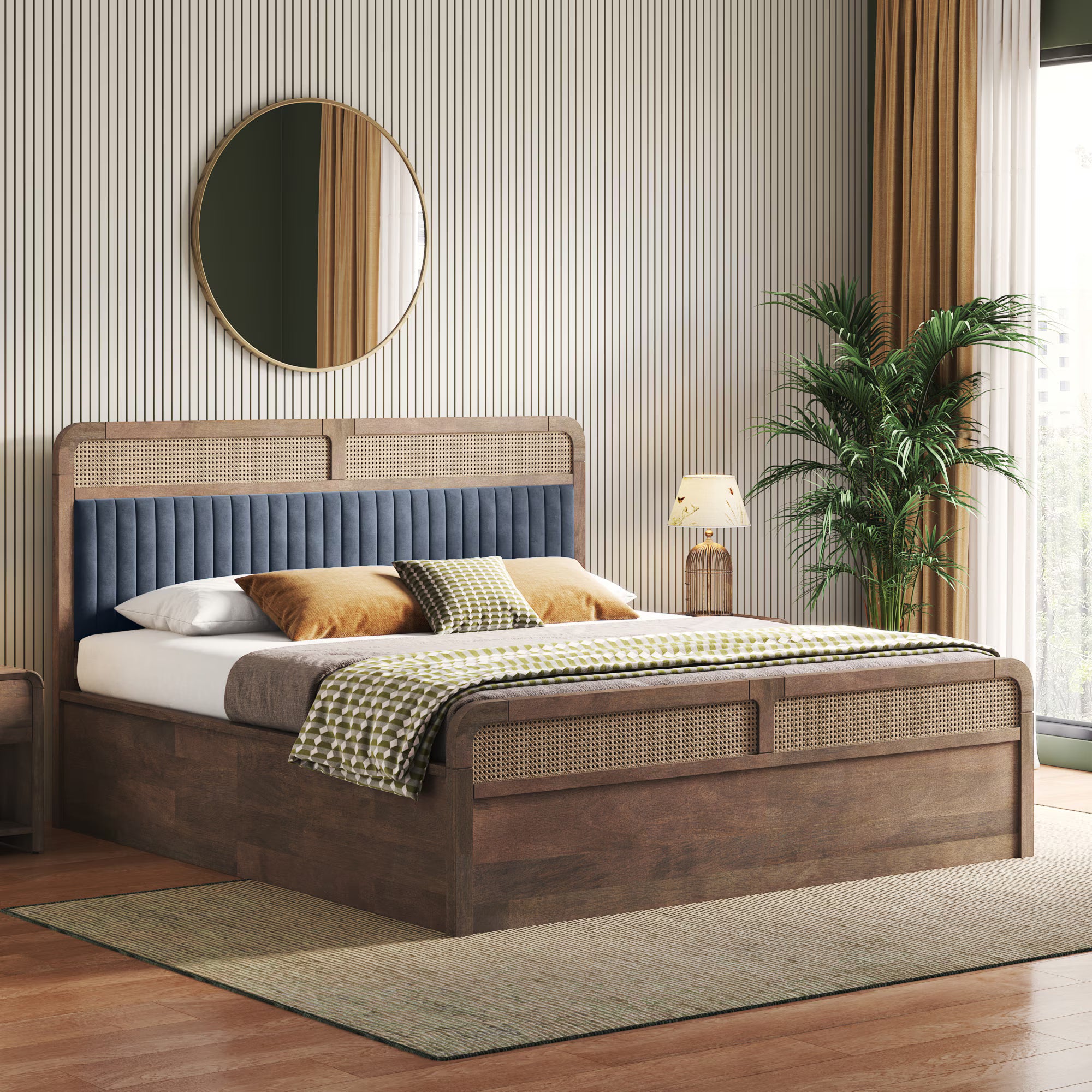 Henry Solid WoodBed In Walnut - Luxe Maple - Luxe Maple