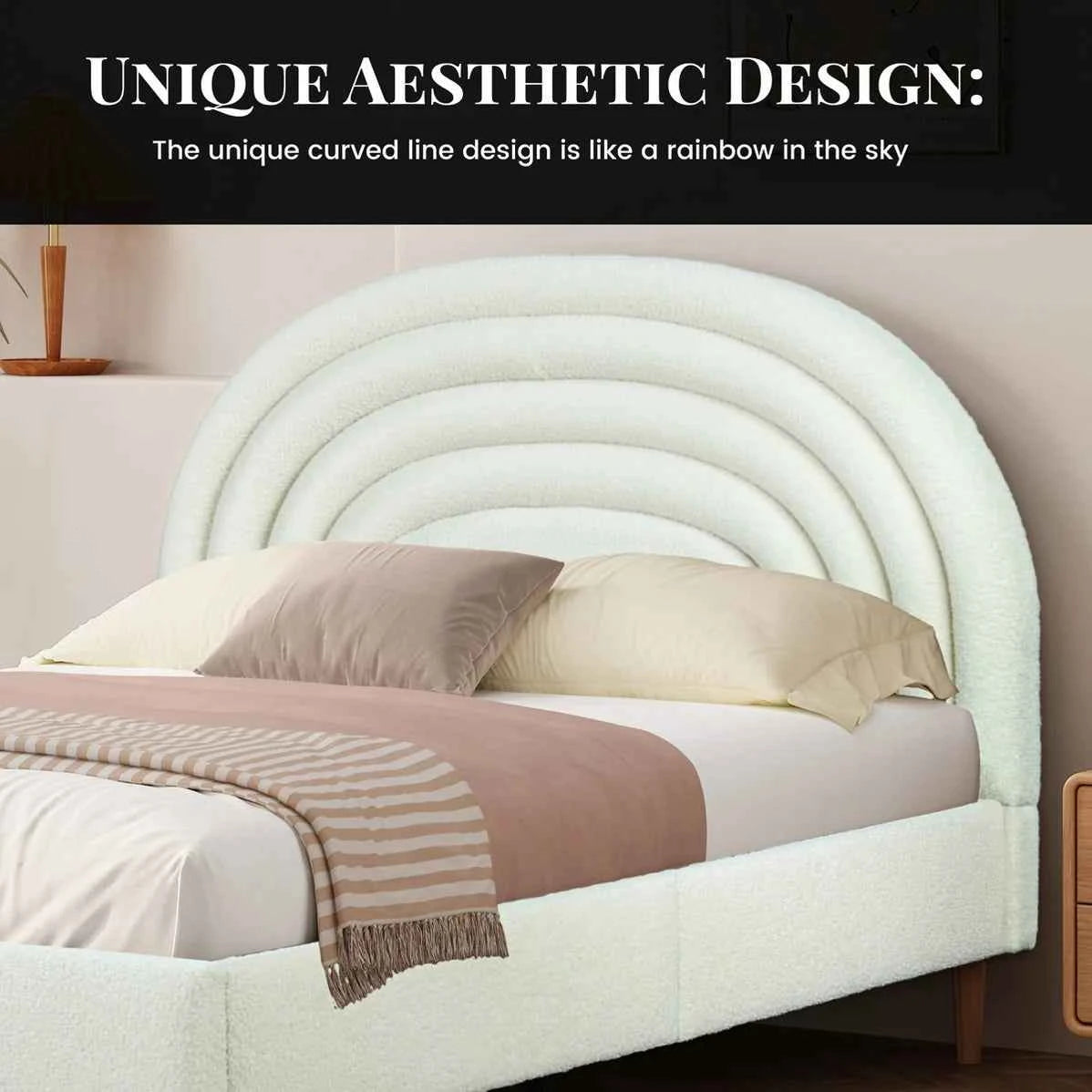 Hero Upholstered Non Storage Bed In Brooklyn - Luxe Maple