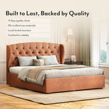 Homely Upholstered Beds In Leatherette - Luxe Maple