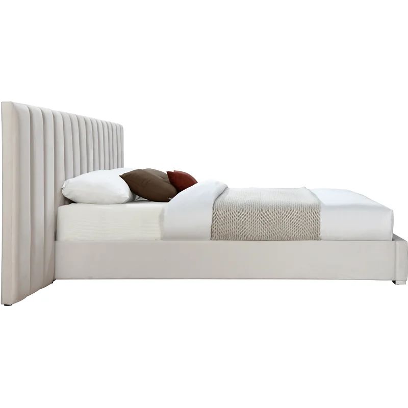 Longline Premium Upholstered Bed In Suede - Luxe Maple