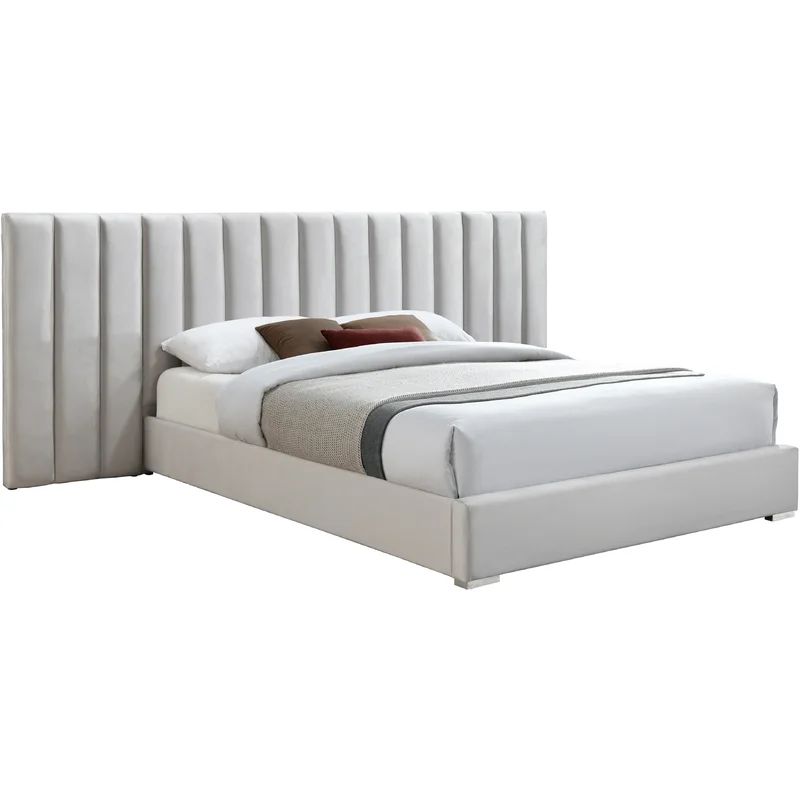 Longline Premium Upholstered Bed In Suede - Luxe Maple