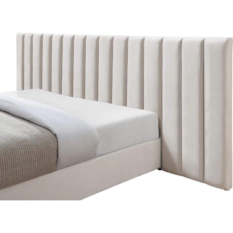 Longline Premium Upholstered Bed In Suede - Luxe Maple