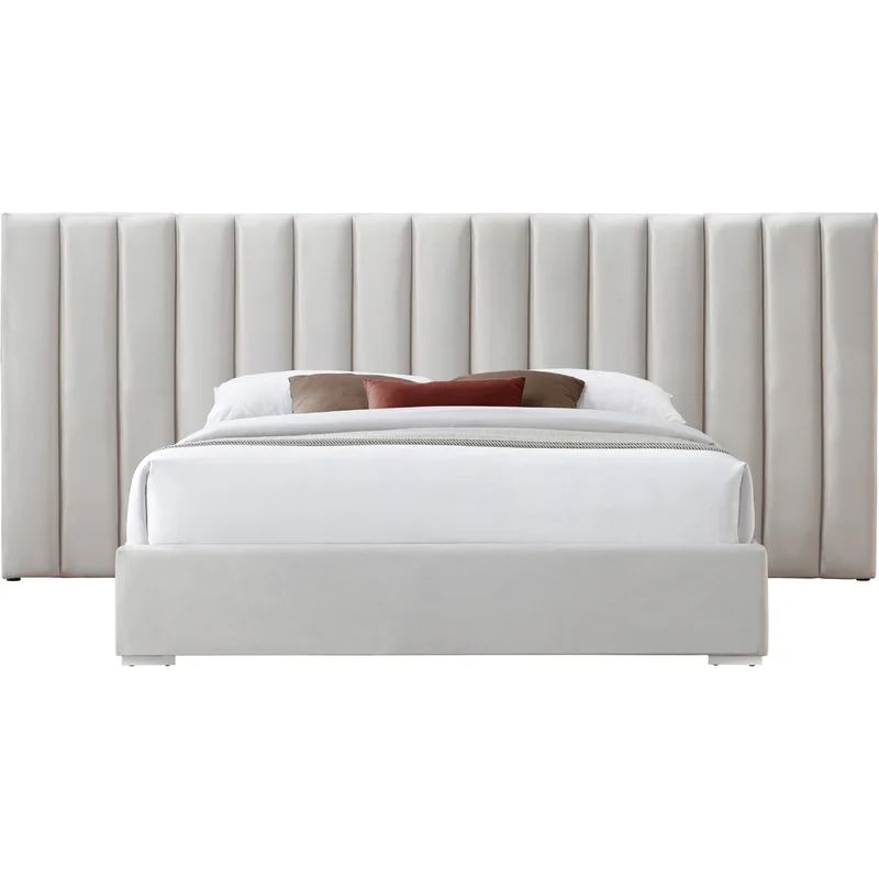 Longline Premium Upholstered Bed In Suede - Luxe Maple