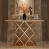 Lucfier Golden Console Table - Stainless Steel - Luxe Maple