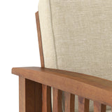 Jackson Wooden Sofa Set in Beige Suede - Luxe Maple - Luxe Maple
