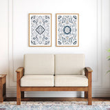 Jackson Wooden Sofa Set in Beige Suede - Luxe Maple - Luxe Maple