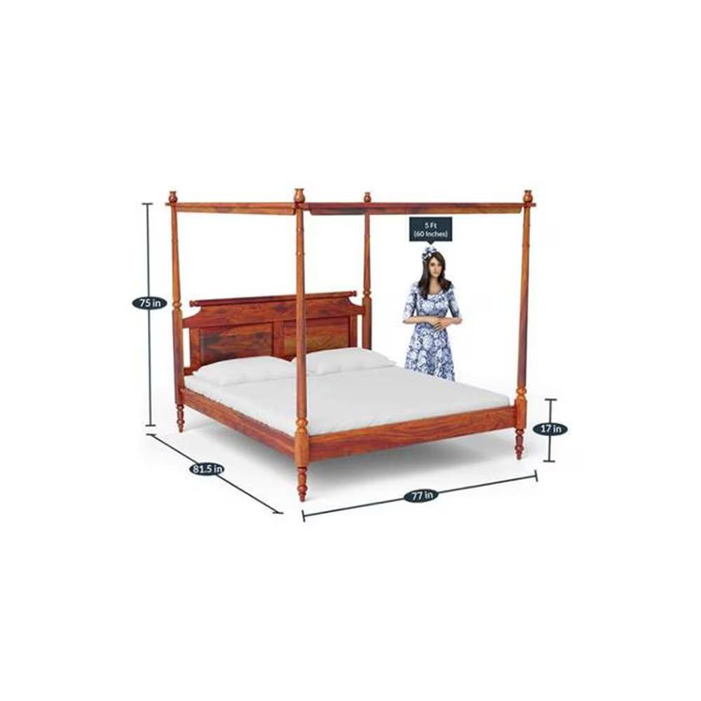 Kello Poster Bed Non Storage In Honey Oak Finish - Luxe Maple
