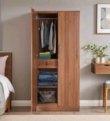Kelly 2 Door Wardrobe In Walnut - Luxe Maple