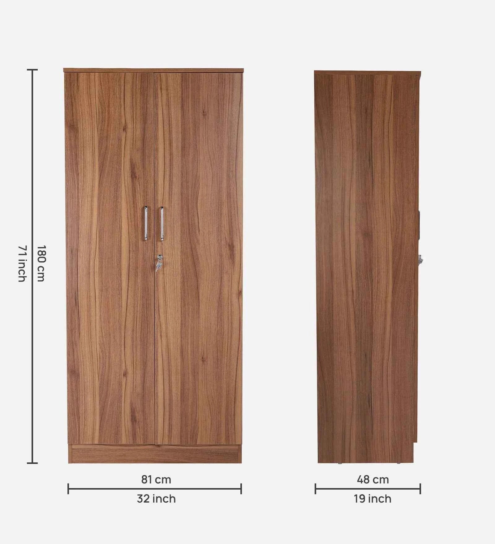 Kelly 2 Door Wardrobe In Walnut - Luxe Maple